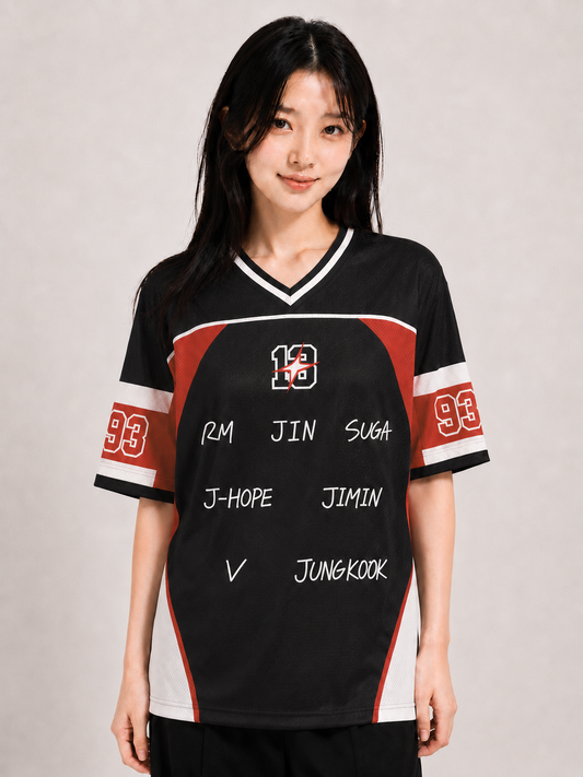 Maillot BTS avec les noms des membres du groupe