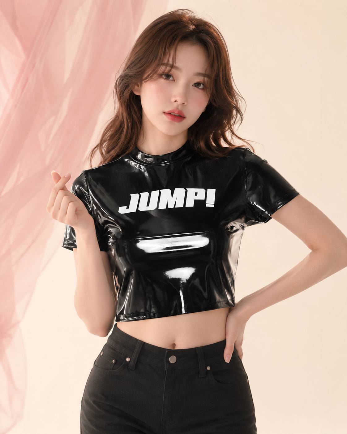 BLACKPINK JUMP! Vinyl Crop Top