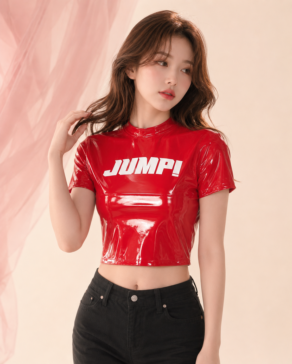 BLACKPINK JUMP! Vinyl Crop Top