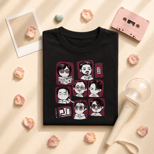 BTS 2.0 Chibi Fanart Tee — flat lay