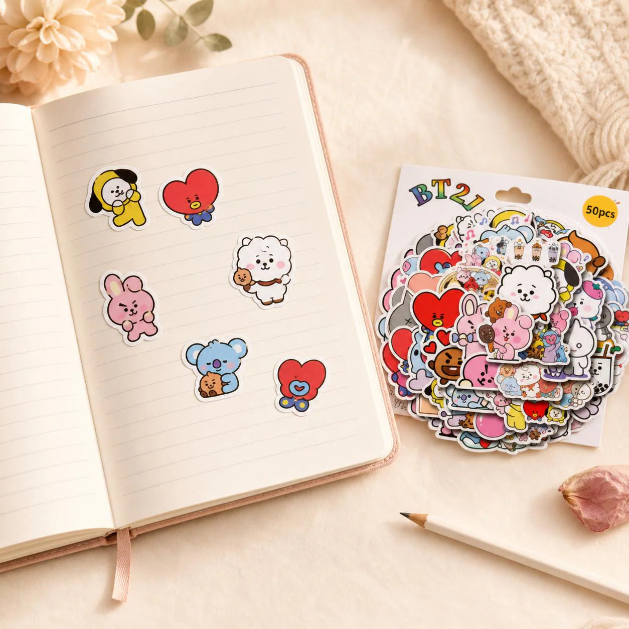BT21 Sticker Pack — 50 Random Fan Stickers