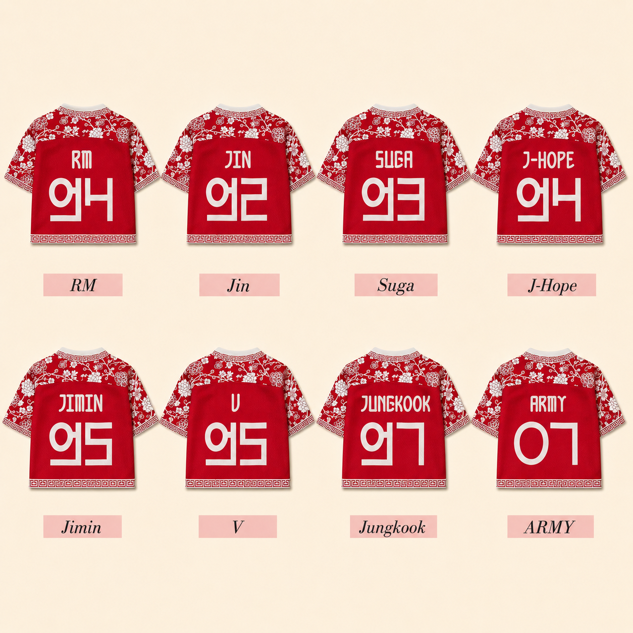 Maillot Hanbok BTS — Nom & numéro personnalisés