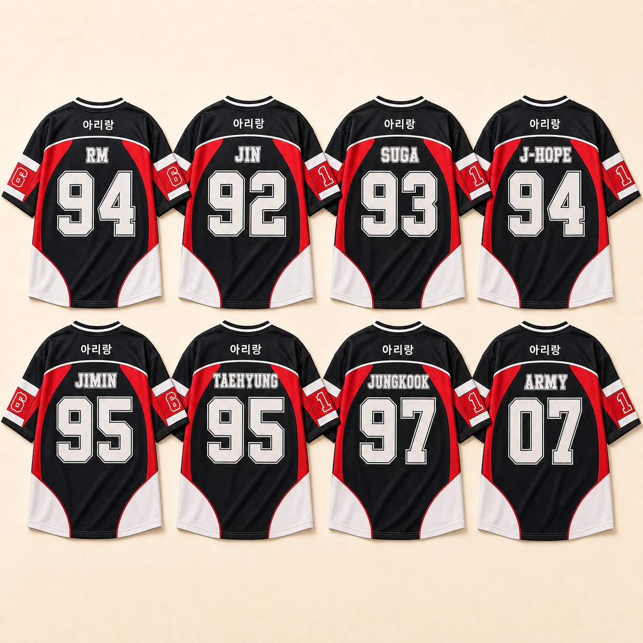 BTS Arirang Football Jersey — custom member name & number