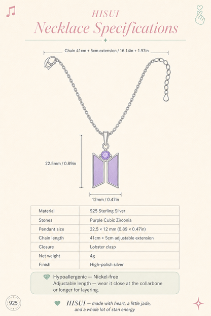 BTS Necklace — Dainty Fan Jewelry