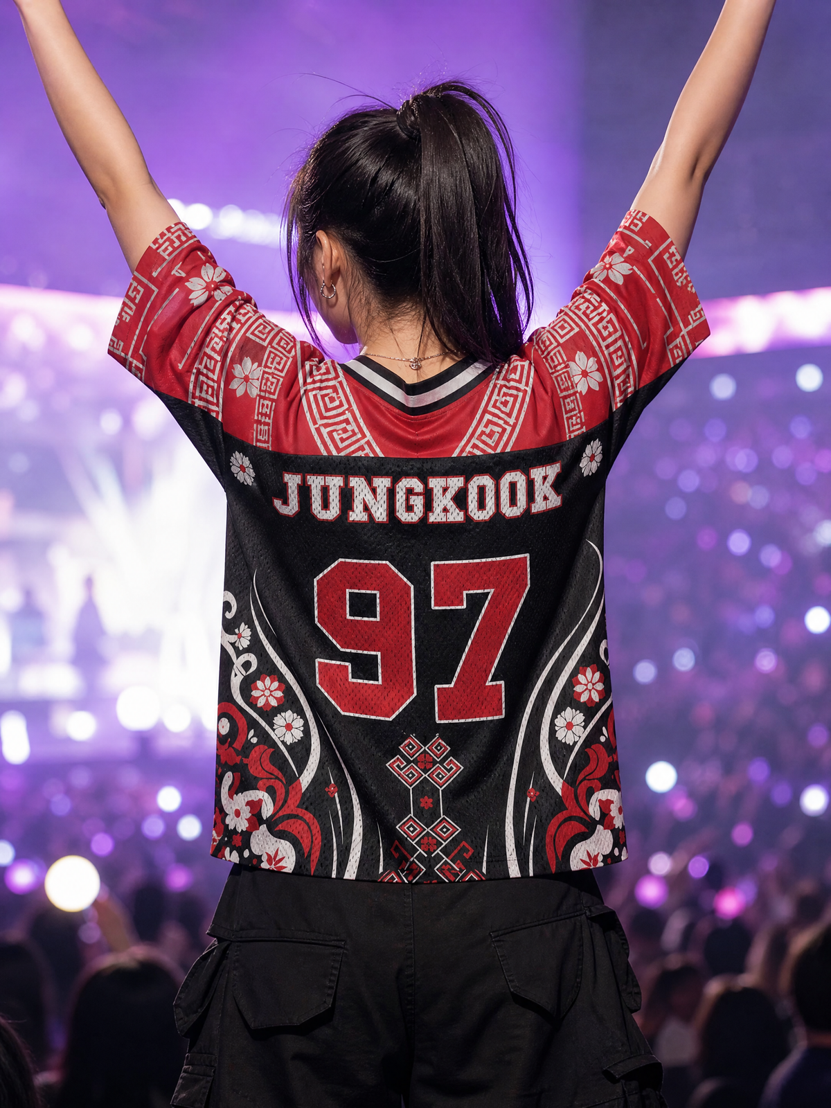 Maillot Arirang BTS Motifs Coréens — Nom & numéro personnalisés — dos