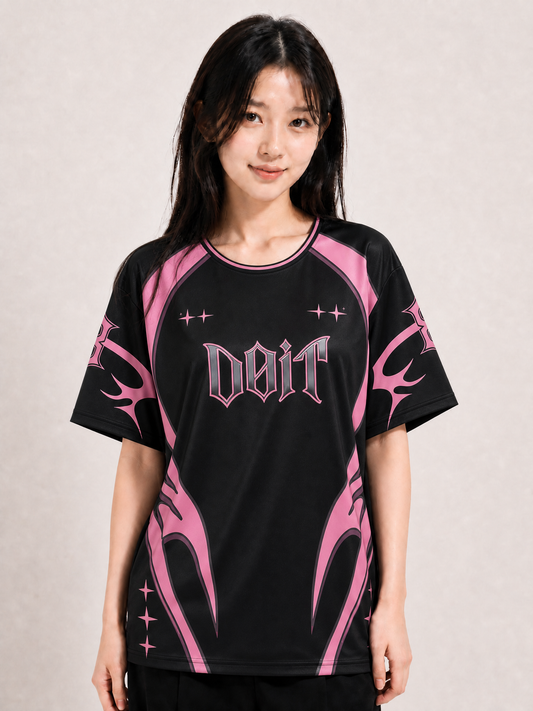 Maillot Stray Kids DO IT — logo chrome D0iT, noir et rose | KpopCore