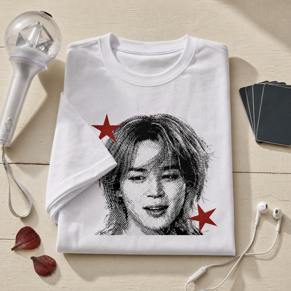 T-shirt Portrait BTS — Le visage de ton bias — à plat