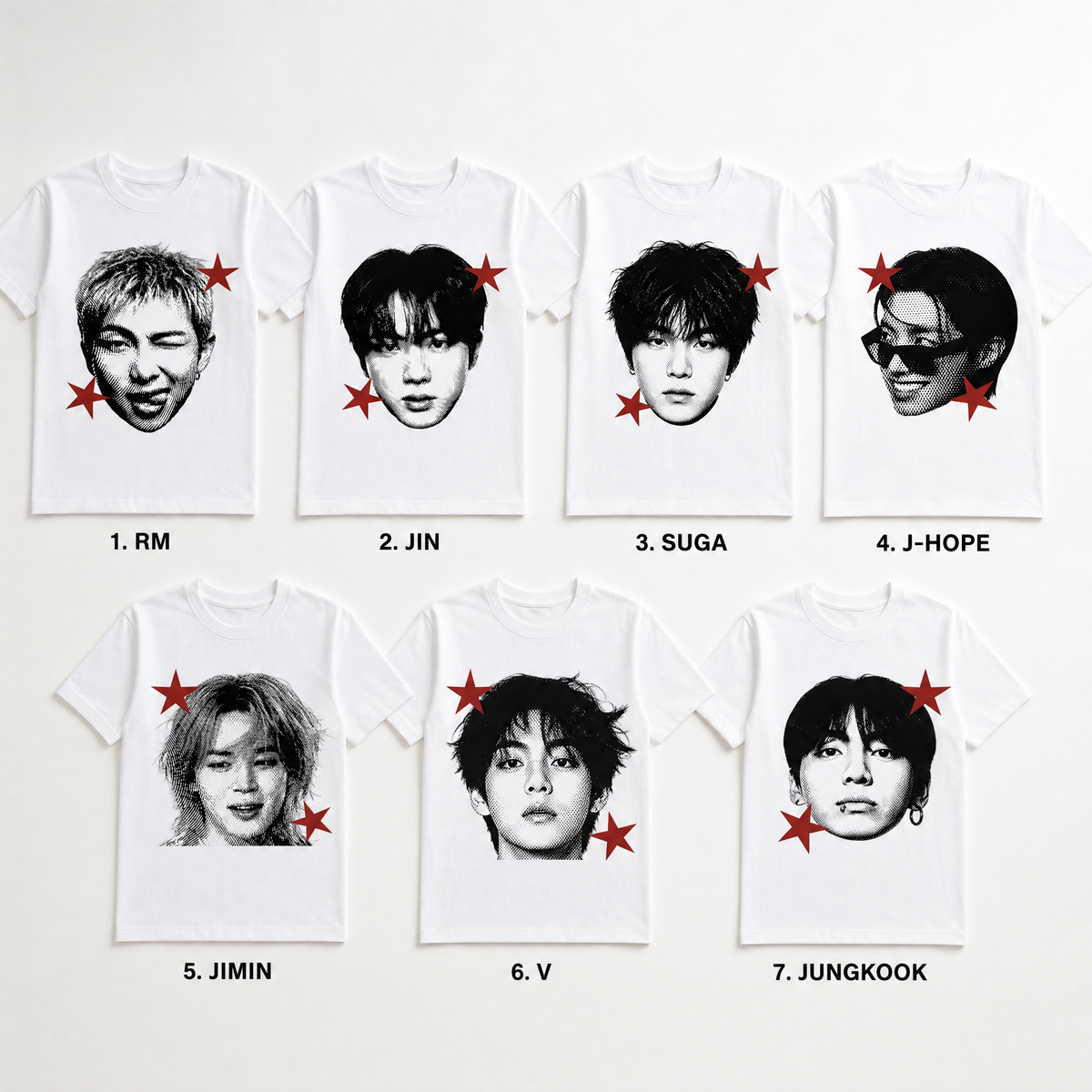 Toutes les variantes — RM, Jin, Suga, J-Hope, Jimin, V, Jungkook