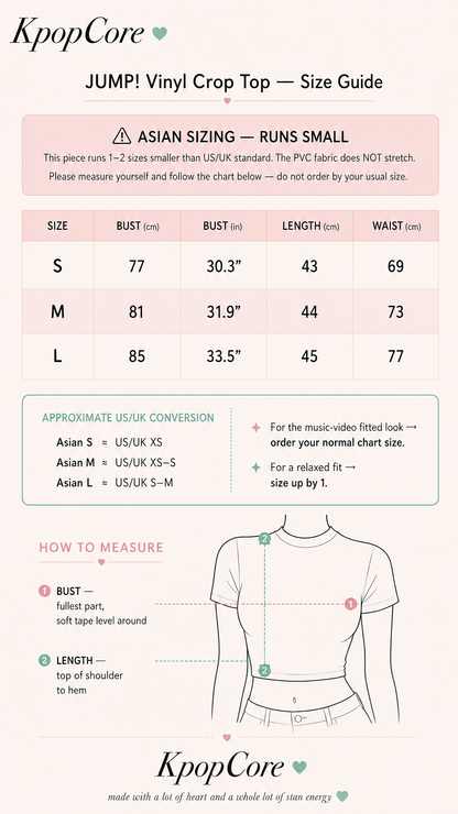 Guide des tailles — KpopCore