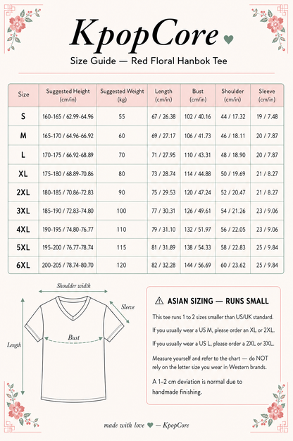 Guide des tailles — KpopCore