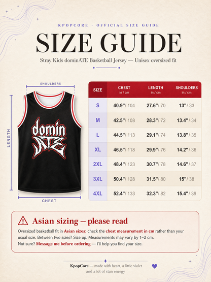 Guide des tailles — KpopCore