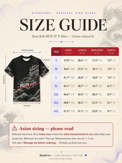 Guide des tailles — KpopCore